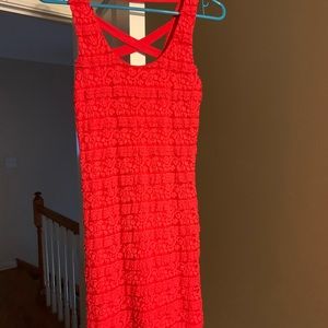 Red fitted dress